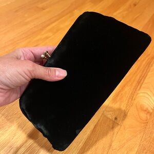 Vintage Purse BLACK VELVET ART DECO 1940 1950 CLUTCH EVENING BAG Garay